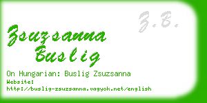 zsuzsanna buslig business card
